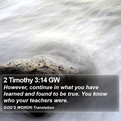 2 Timothy 3:14 GW Bible Verse Image