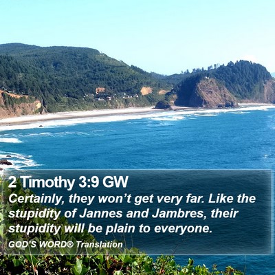 2 Timothy 3:9 GW Bible Verse Image