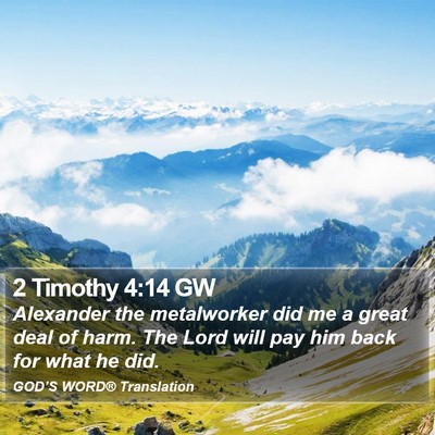 2 Timothy 4:14 GW Bible Verse Image