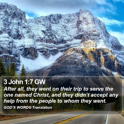 3 John 1:7 GW Bible Verse Image