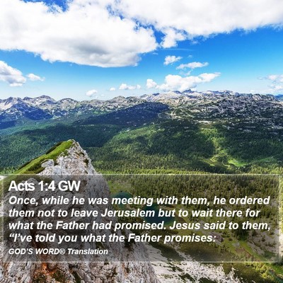 Acts 1:4 GW Bible Verse Image