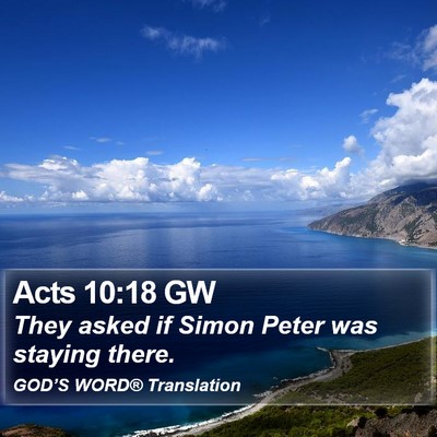 Acts 10:18 GW Bible Verse Image