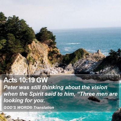 Acts 10:19 GW Bible Verse Image