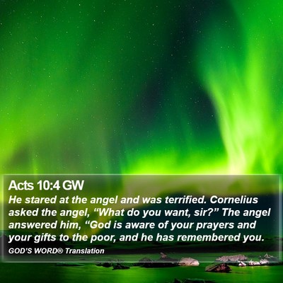 Acts 10:4 GW Bible Verse Image
