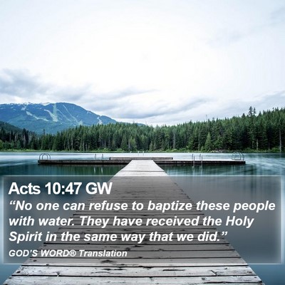 Acts 10:47 GW Bible Verse Image