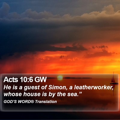 Acts 10:6 GW Bible Verse Image