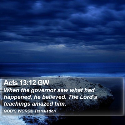 Acts 13:12 GW Bible Verse Image