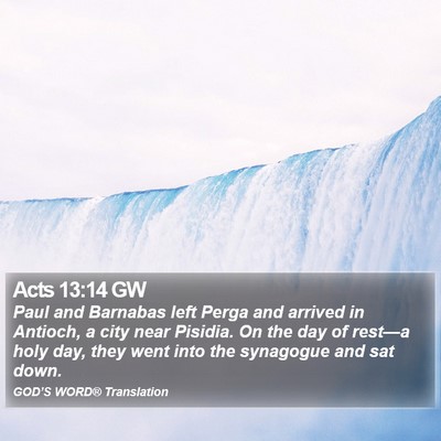 Acts 13:14 GW Bible Verse Image