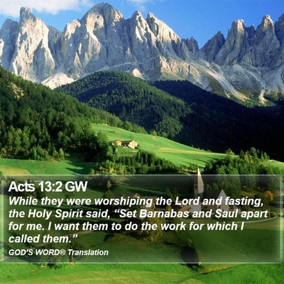 Acts 13:2 GW Bible Verse Image