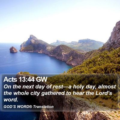 Acts 13:44 GW Bible Verse Image