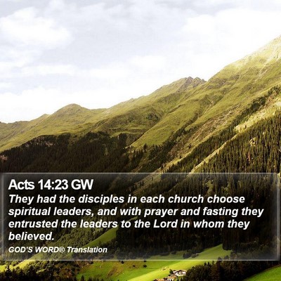 Acts 14:23 GW Bible Verse Image