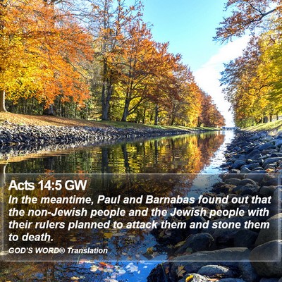 Acts 14:5 GW Bible Verse Image