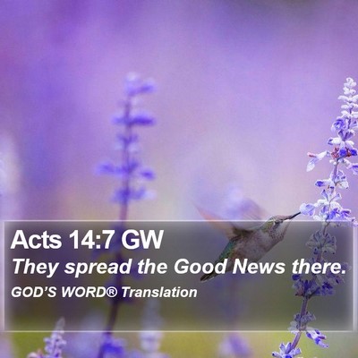 Acts 14:7 GW Bible Verse Image