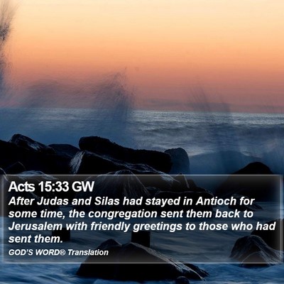 Acts 15:33 GW Bible Verse Image