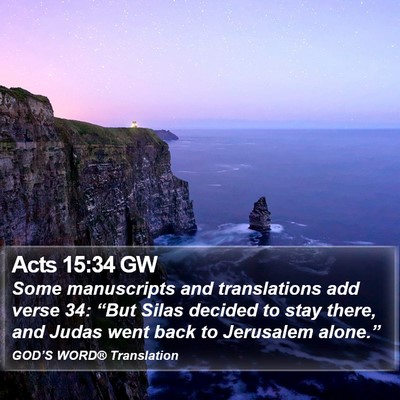 Acts 15:34 GW Bible Verse Image
