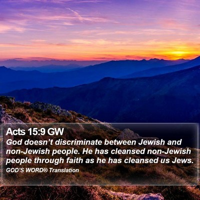 Acts 15:9 GW Bible Verse Image