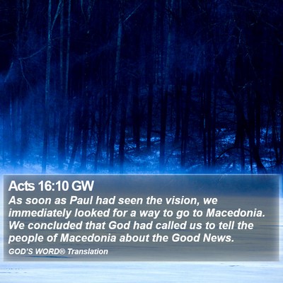 Acts 16:10 GW Bible Verse Image