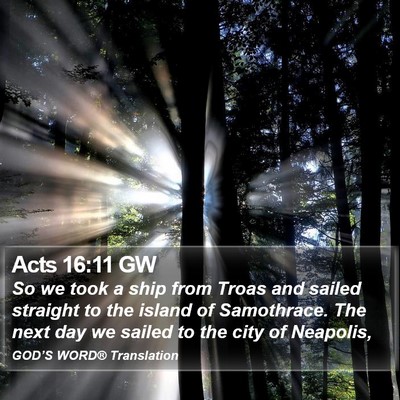 Acts 16:11 GW Bible Verse Image