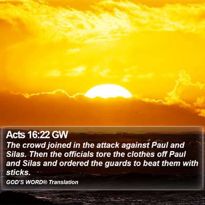 Acts 16:22 GW Bible Verse Image