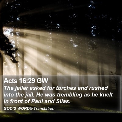 Acts 16:29 GW Bible Verse Image