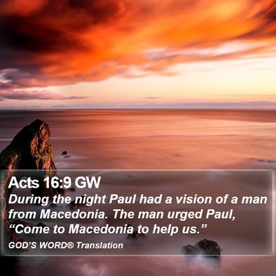 Acts 16:9 GW Bible Verse Image
