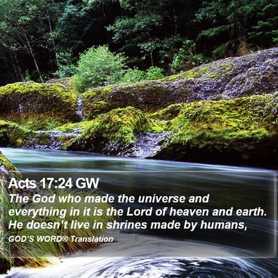 Acts 17:24 GW Bible Verse Image