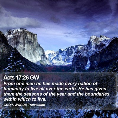 Acts 17:26 GW Bible Verse Image
