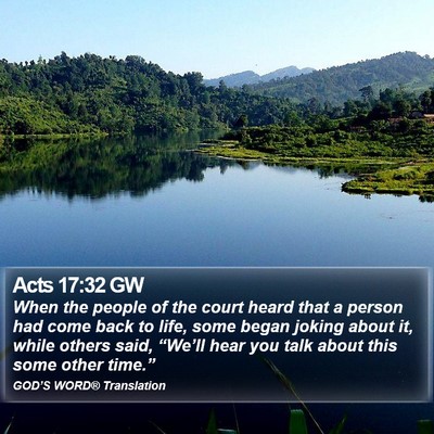 Acts 17:32 GW Bible Verse Image