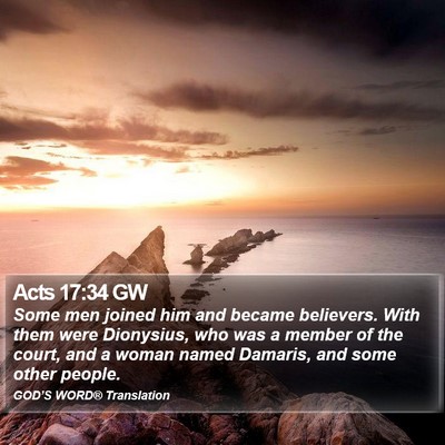Acts 17:34 GW Bible Verse Image