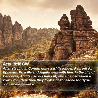 Acts 18:18 GW Bible Verse Image