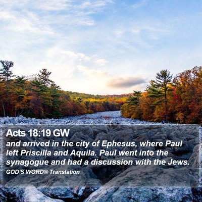 Acts 18:19 GW Bible Verse Image