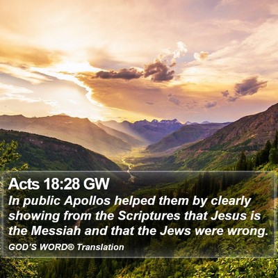 Acts 18:28 GW Bible Verse Image