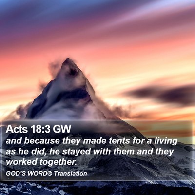 Acts 18:3 GW Bible Verse Image