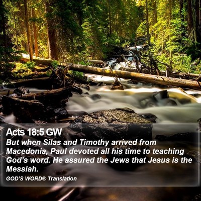 Acts 18:5 GW Bible Verse Image
