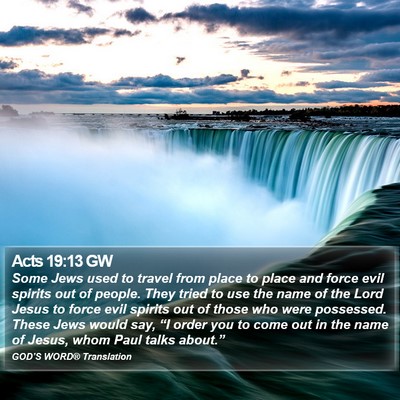 Acts 19:13 GW Bible Verse Image