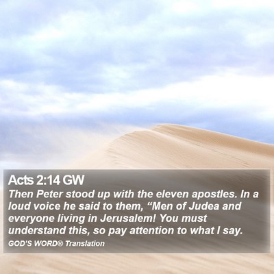 Acts 2:14 GW Bible Verse Image