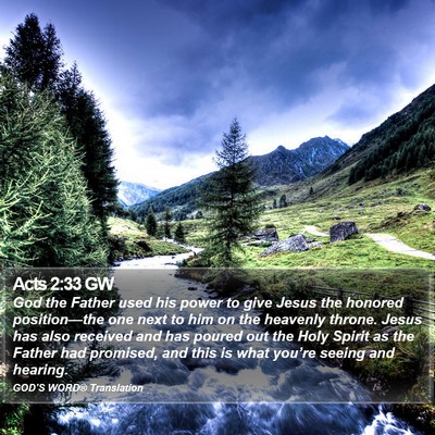 Acts 2:33 GW Bible Verse Image
