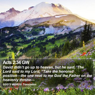 Acts 2:34 GW Bible Verse Image