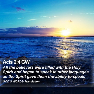 Acts 2:4 GW Bible Verse Image