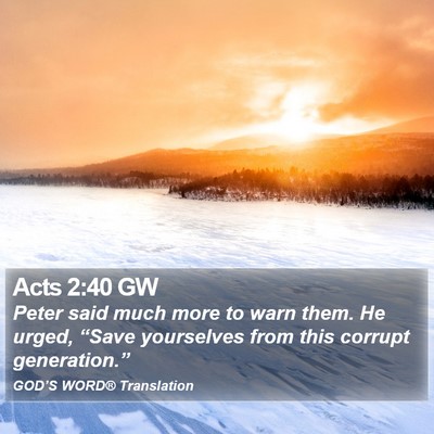 Acts 2:40 GW Bible Verse Image