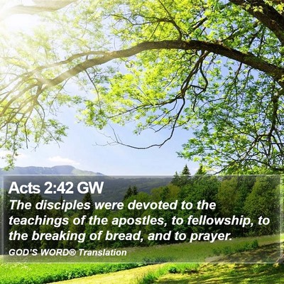 Acts 2:42 GW Bible Verse Image