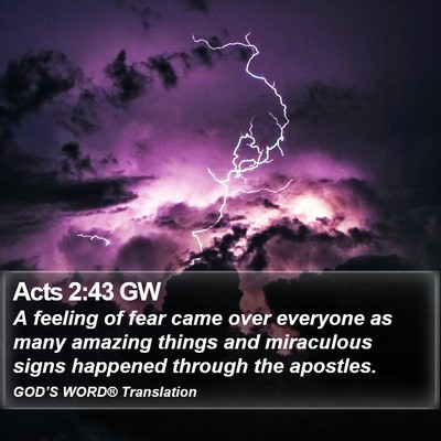Acts 2:43 GW Bible Verse Image