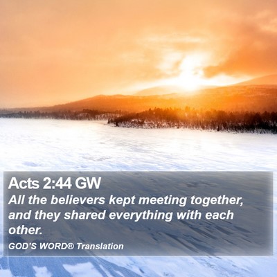 Acts 2:44 GW Bible Verse Image