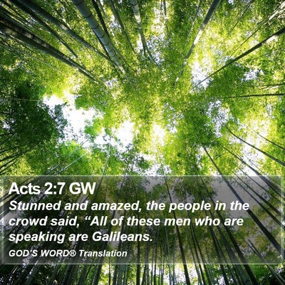 Acts 2:7 GW Bible Verse Image