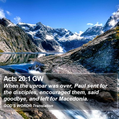 Acts 20:1 GW Bible Verse Image