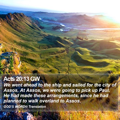 Acts 20:13 GW Bible Verse Image