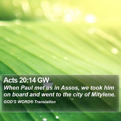 Acts 20:14 GW Bible Verse Image