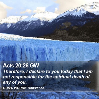 Acts 20:26 GW Bible Verse Image