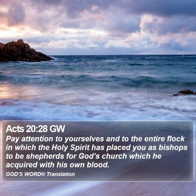 Acts 20:28 GW Bible Verse Image