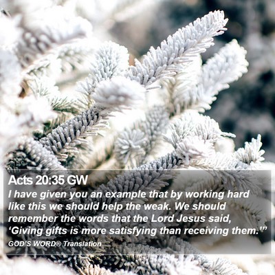 Acts 20:35 GW Bible Verse Image